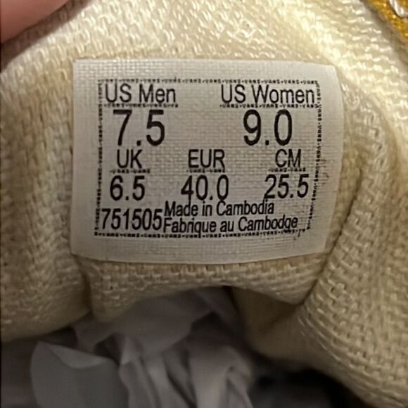 🔥VANS Off The Wall Lace Up Sneakers - Golden Yellow/White Checkered - EXCELLENT - Picture 9 of 11